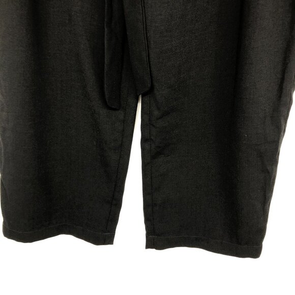 Monk & Lou Black  Paperbag Wide Leg Trousers size L - Picture 6 of 13